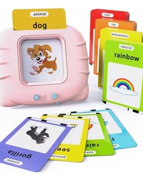 Blue Kids Educational Flash Card Player with Colorful Cards